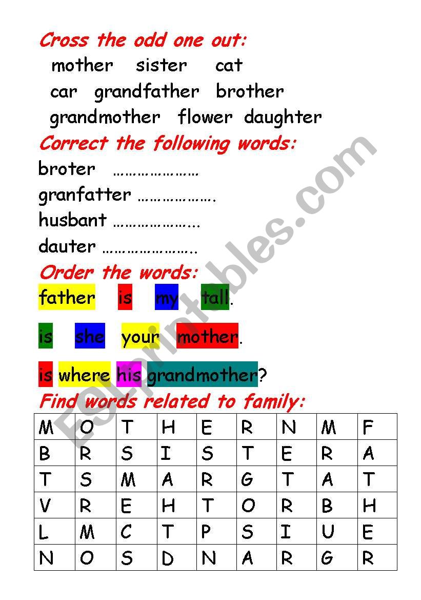 Family worksheet