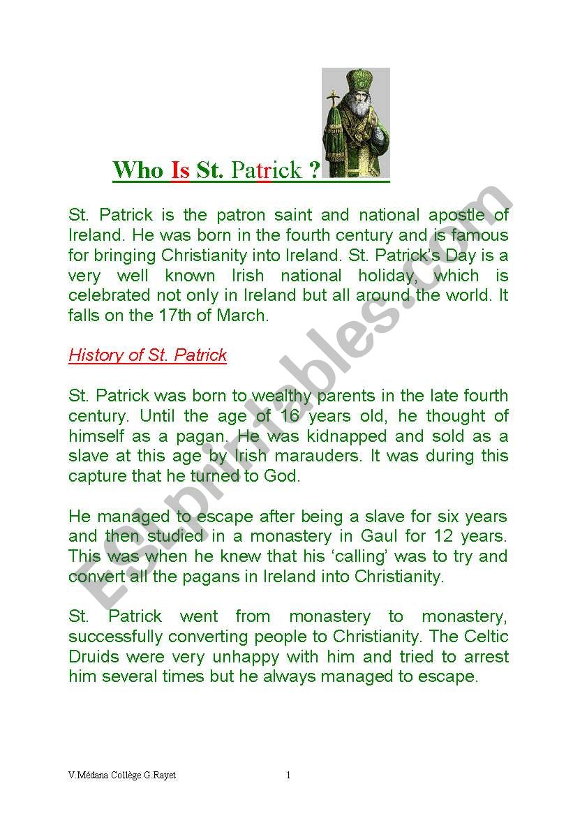A FEW FACTS ABOUT ST PATRICKs DAY  17th of March