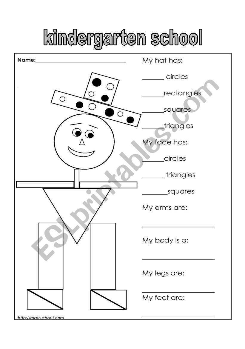 parts of human body worksheet