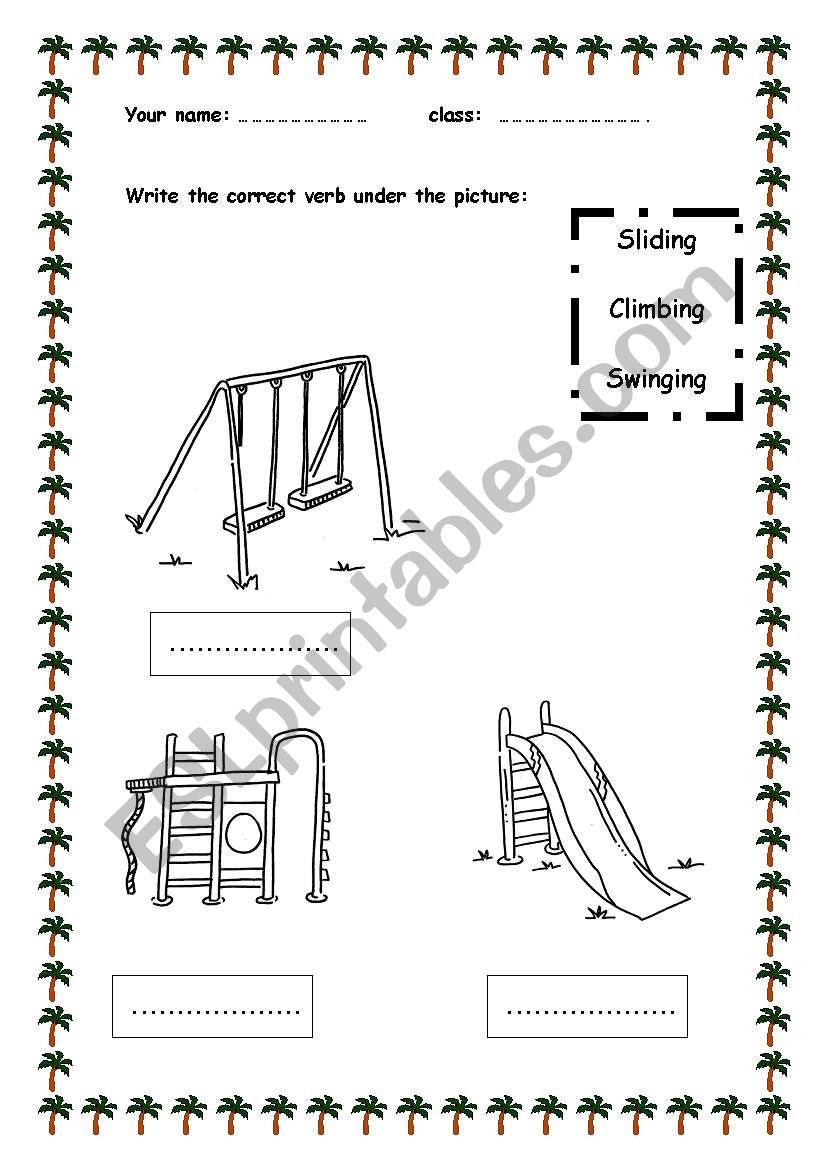 my playground worksheet