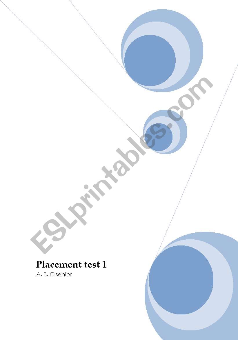 placement test worksheet