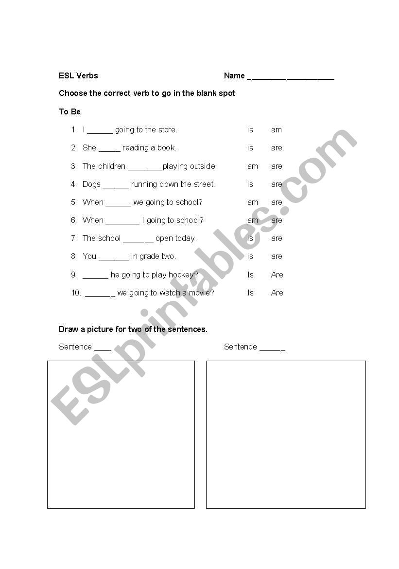 Verbs - To Be worksheet