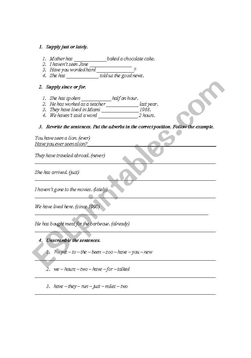 Supply and lately worksheet