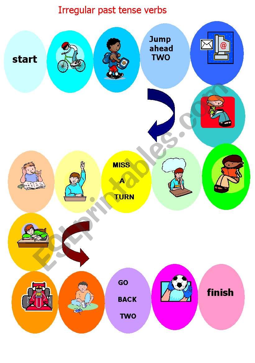 Irregular past tense verbs Board Game  