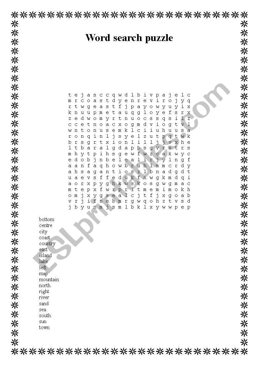 word puzzle worksheet