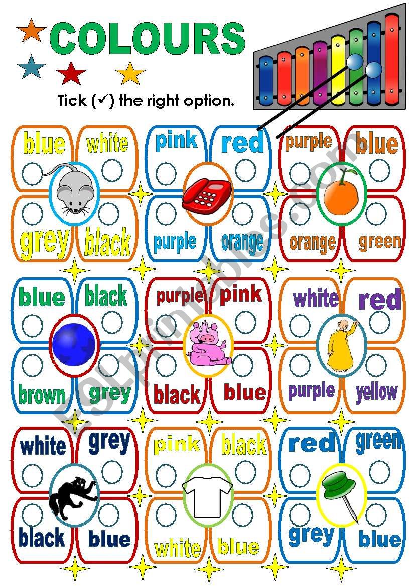 COLOURS worksheet