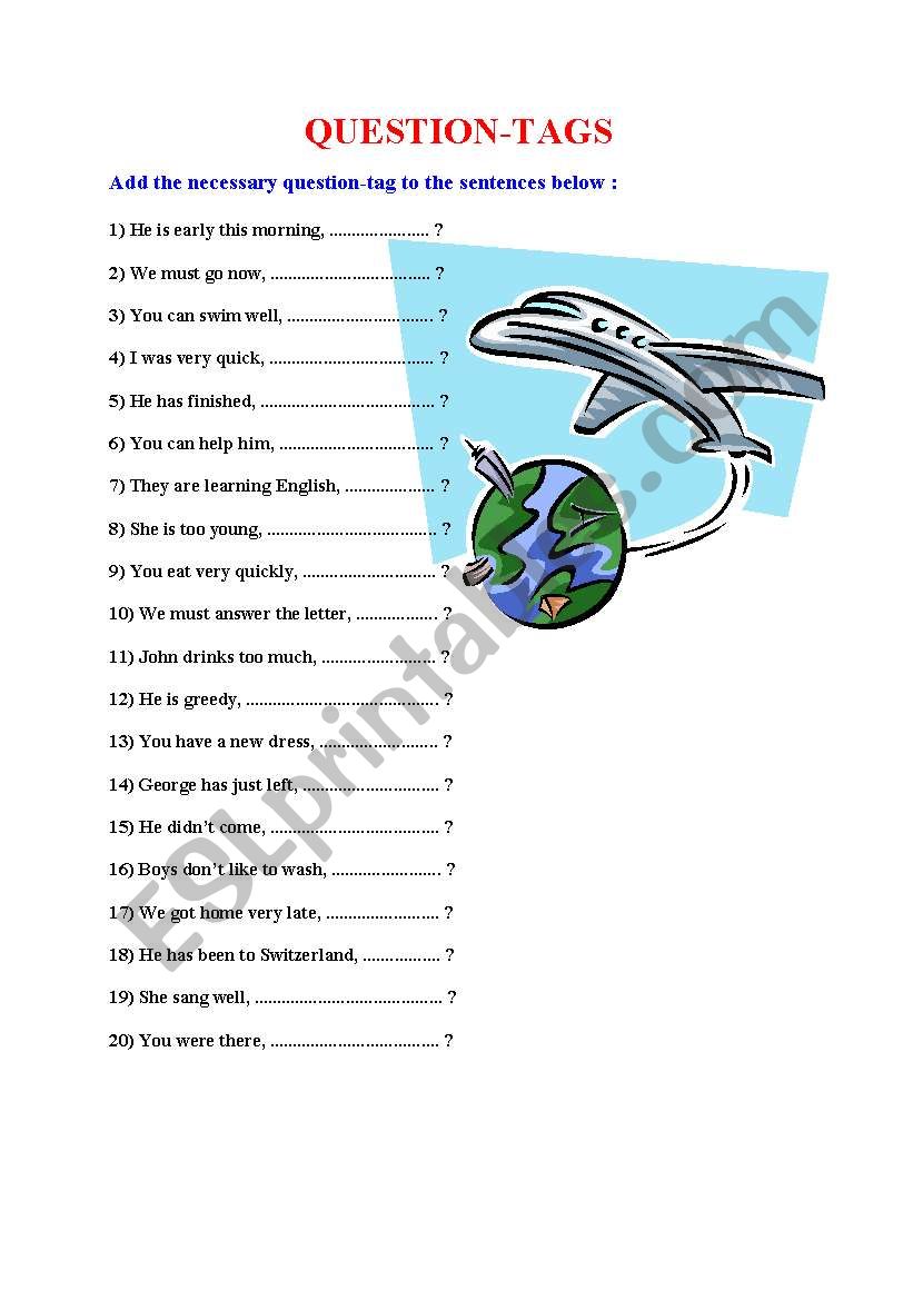 QUESTION-TAGS worksheet