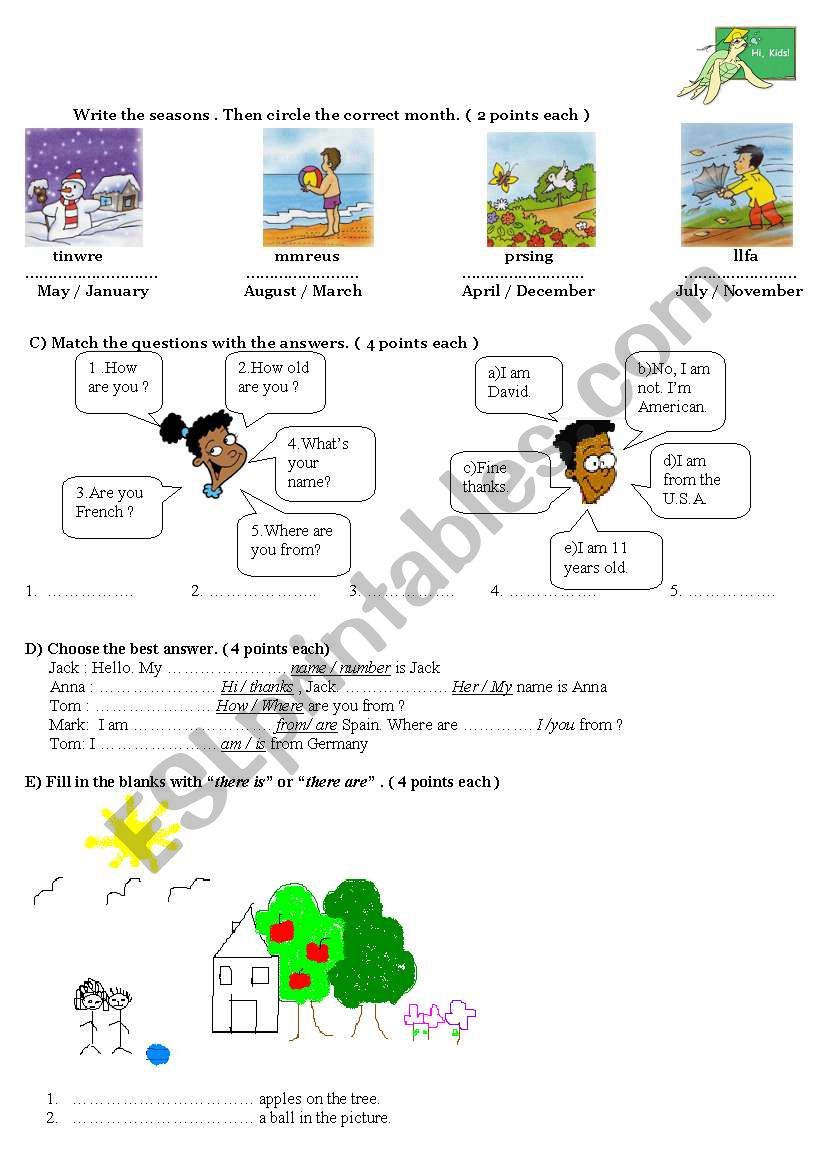 exercise with seasons,there is/are,countries