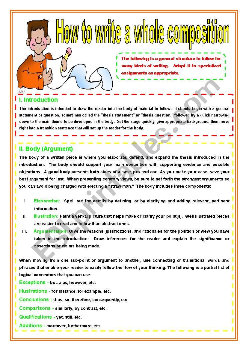 How to write a whole composition- 2 pages