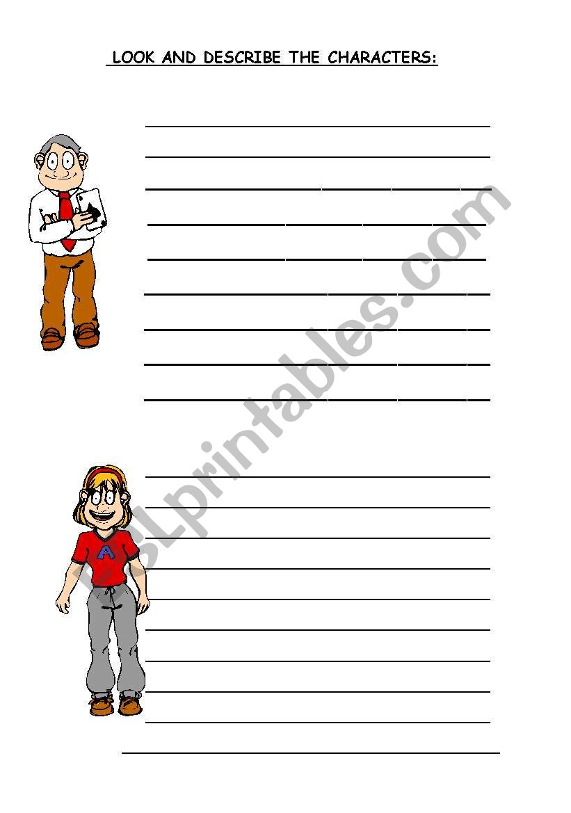 Descriptions worksheet