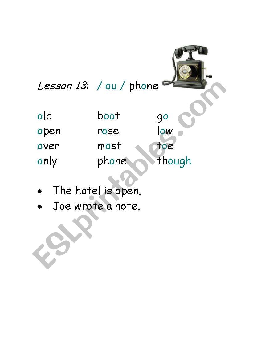 Phonetics-vowel sound - dipthong /ou/