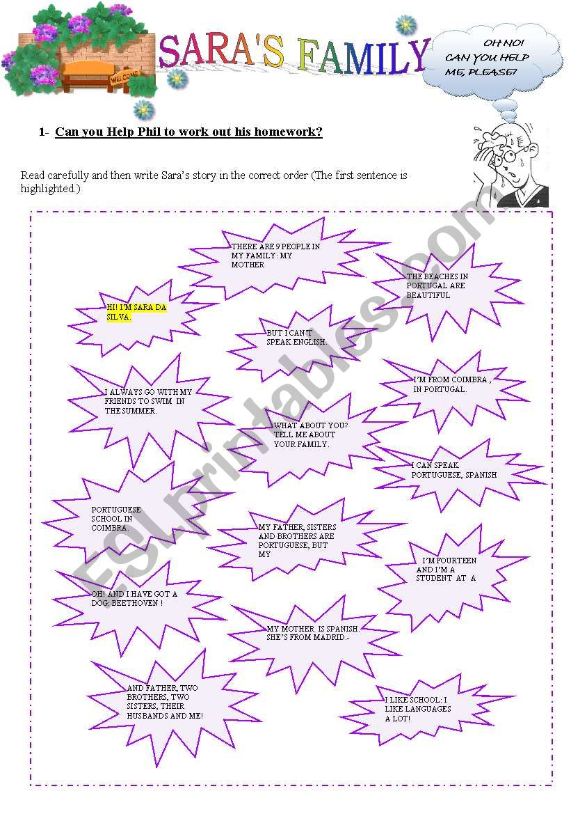 SARAS FAMILY worksheet