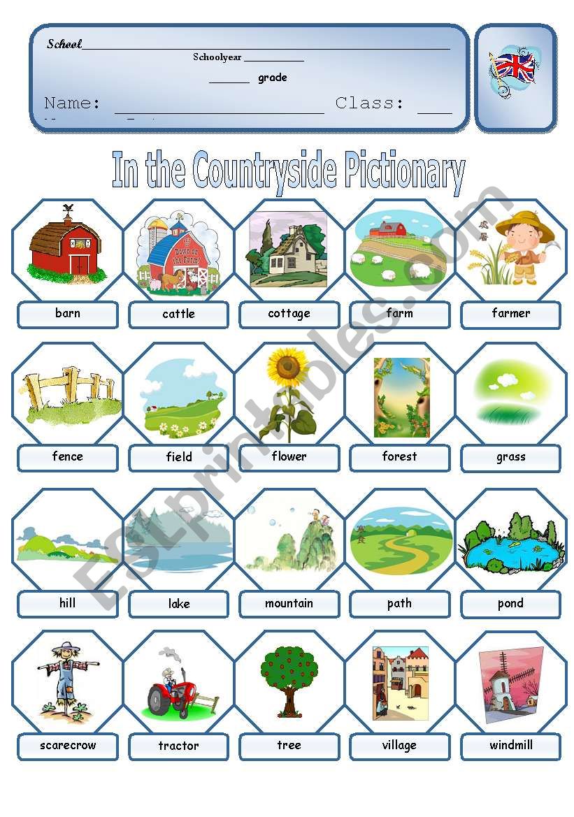 Countryside pictionary worksheet