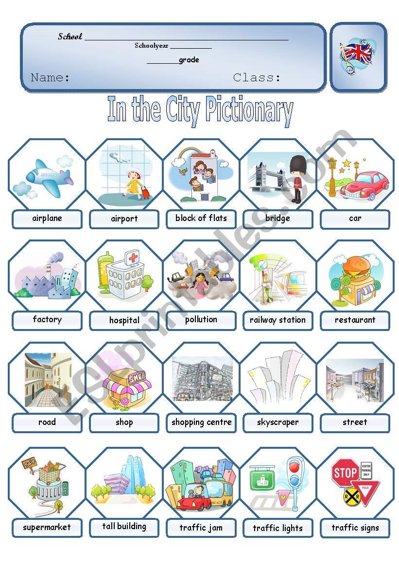 City Pictionary worksheet
