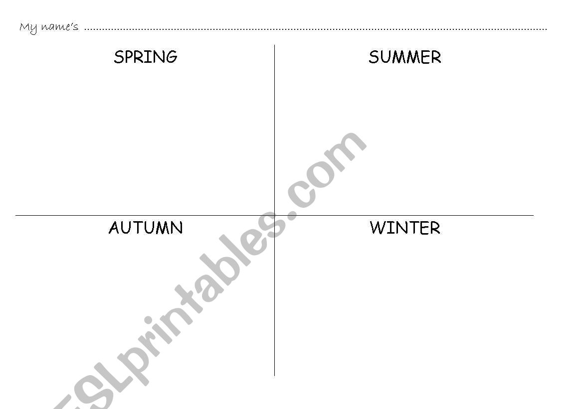 Seasons worksheet