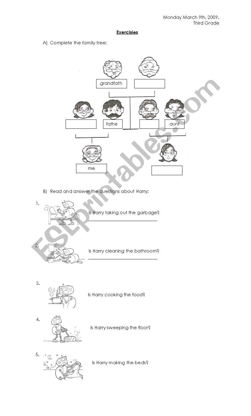 Family tree and Present Continuous