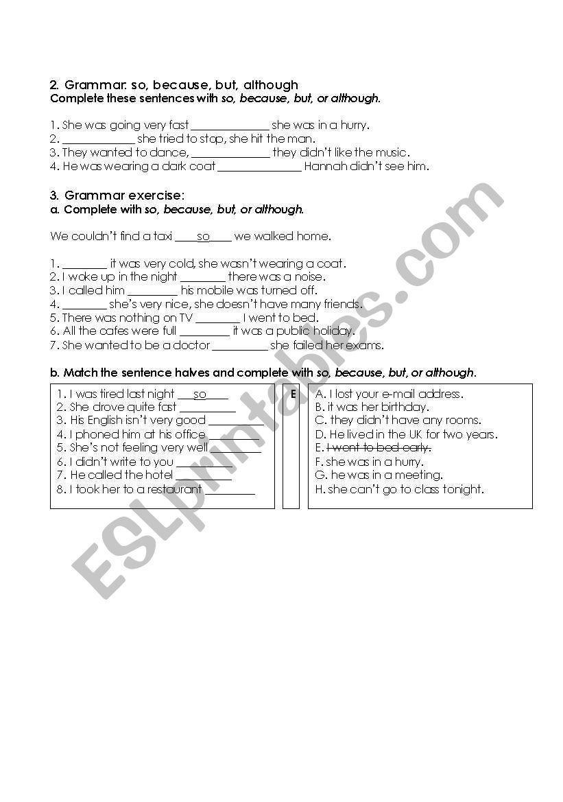 Conjunction Worksheet worksheet