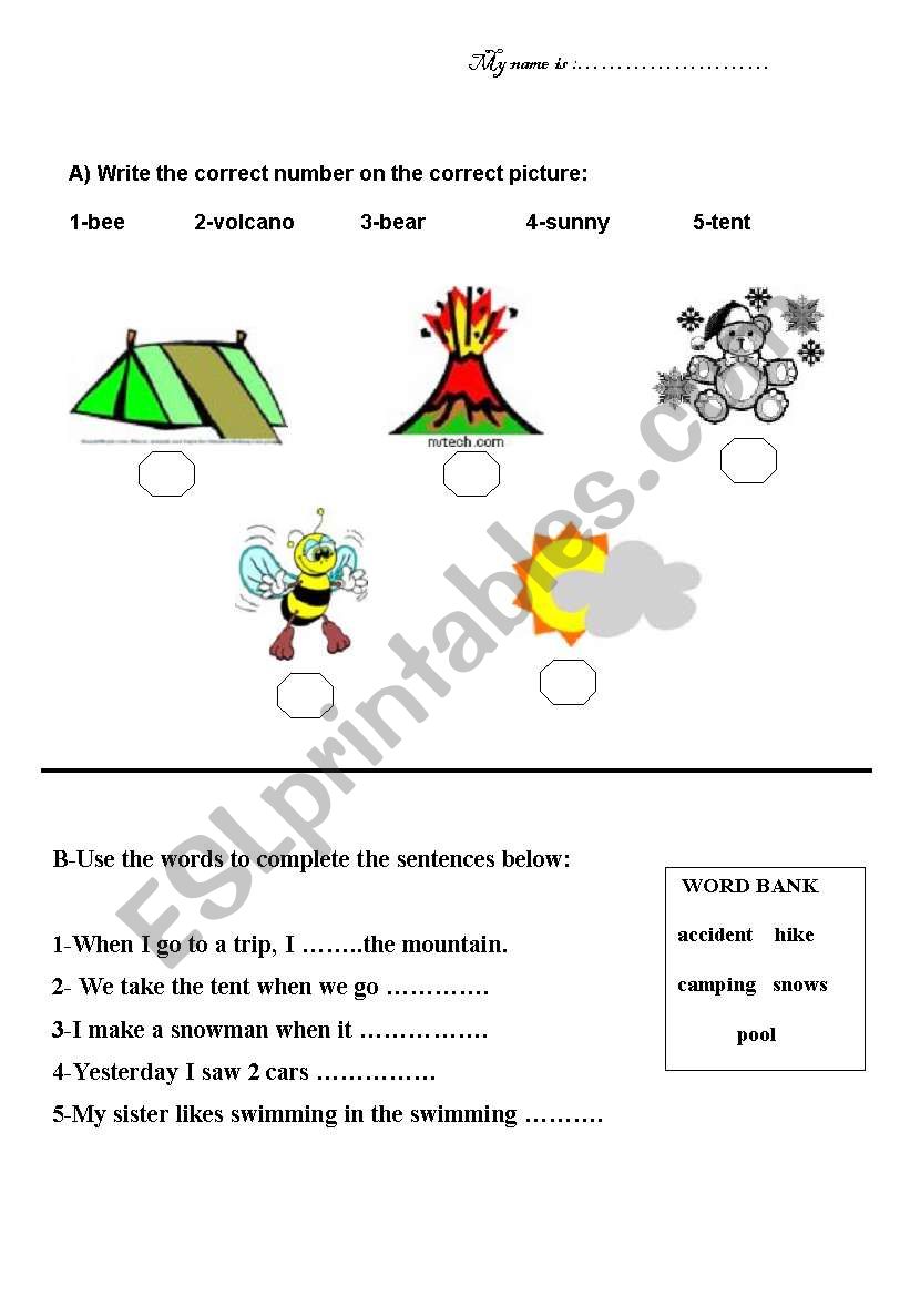 nature worksheet