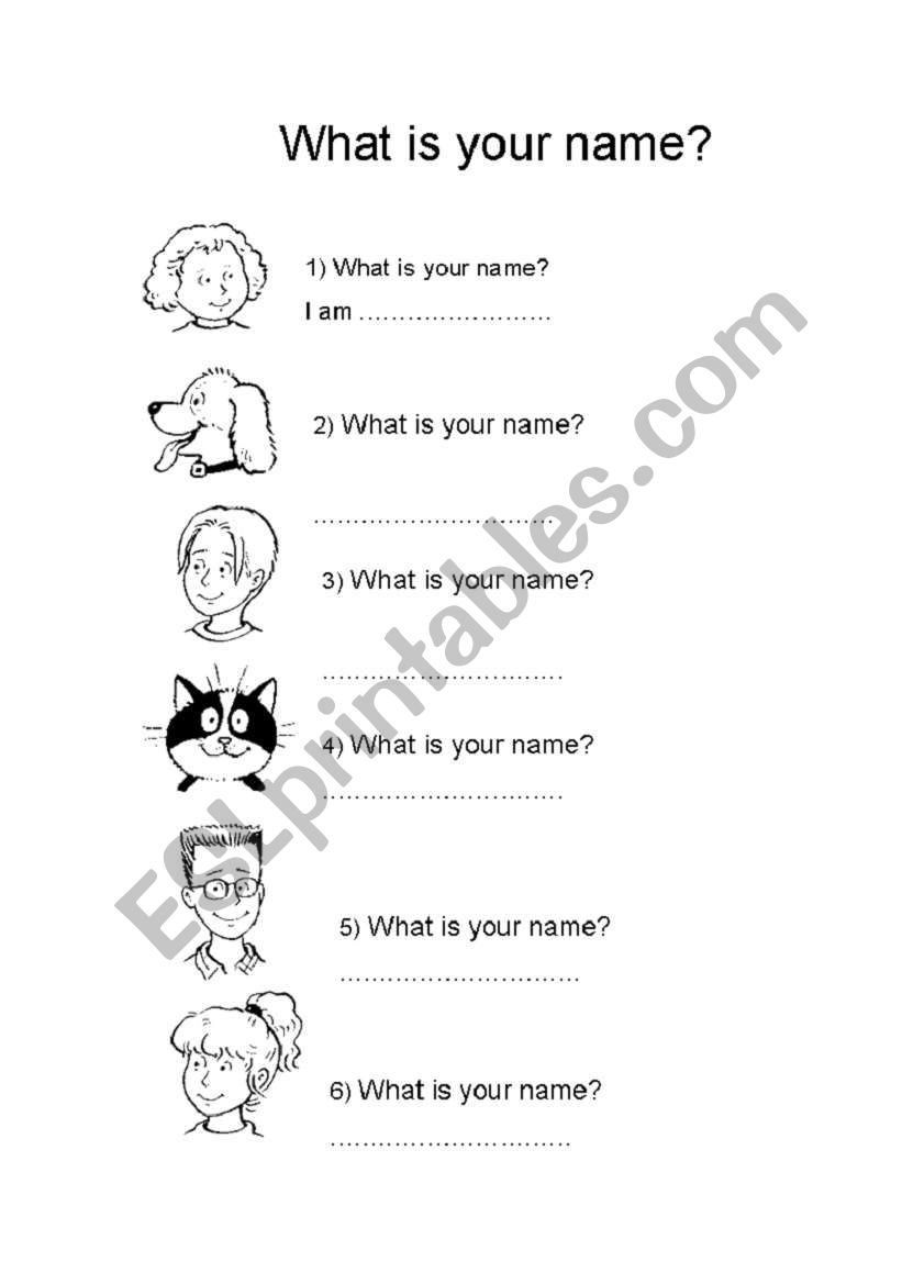 What is your name? worksheet