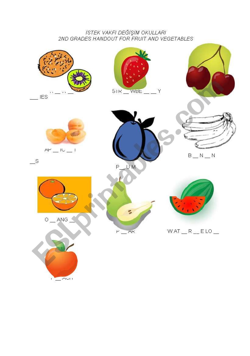 FRUIT worksheet