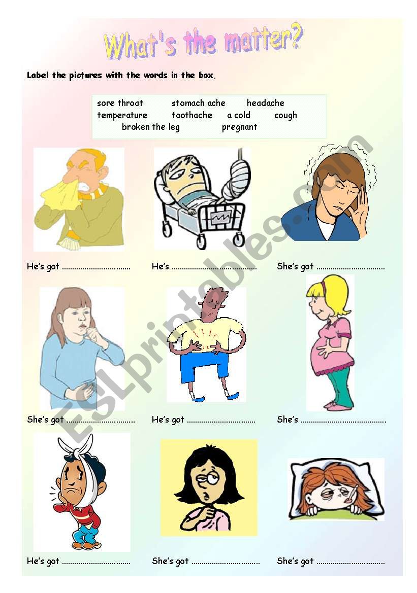 What´s the matter? ESL worksheet by stainboy76
