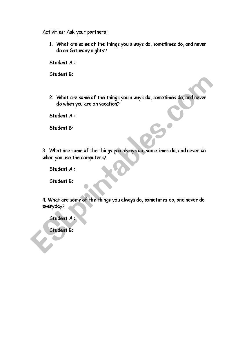 activities_adverb of frequency