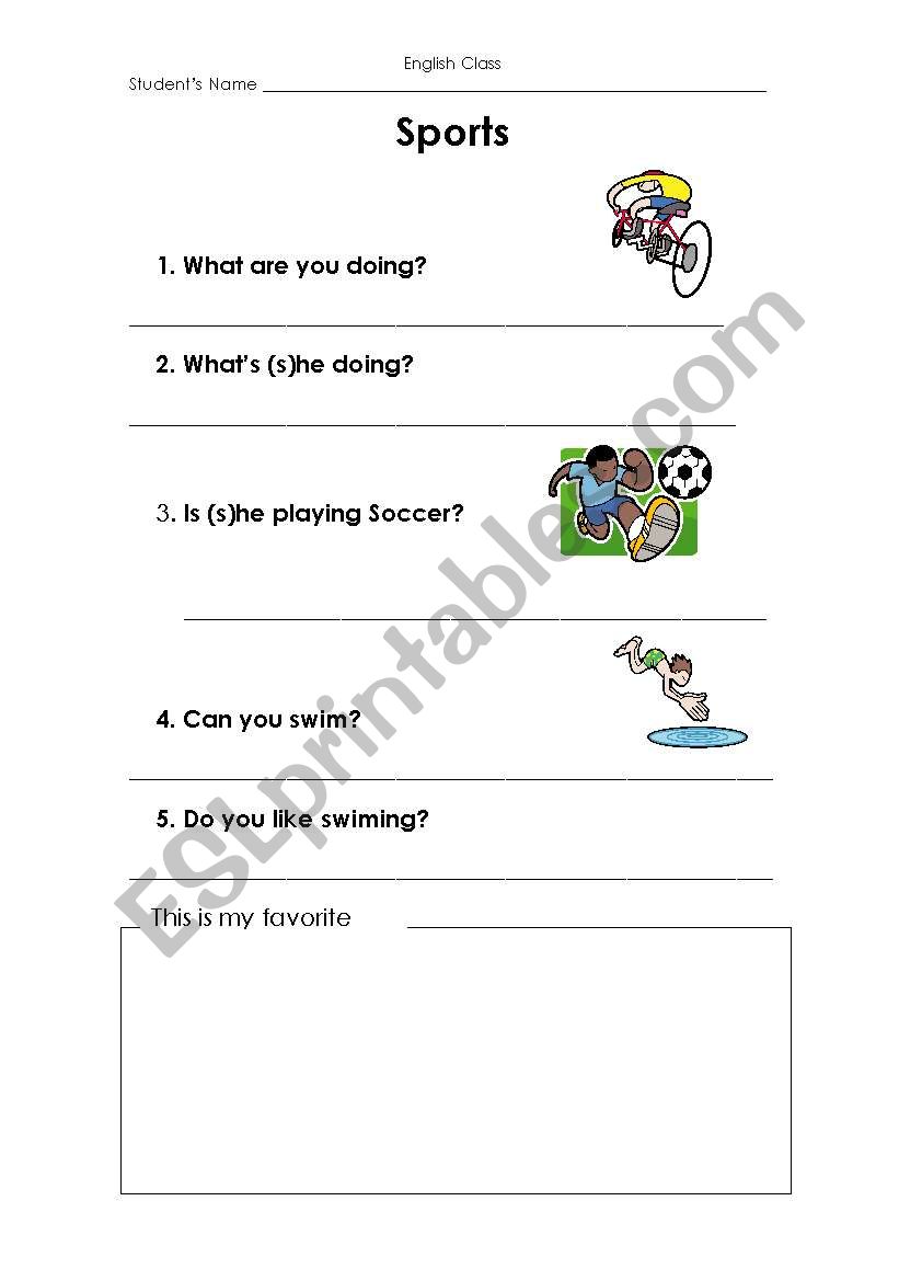 Sports - Simple question & Aswer with Drawing Space