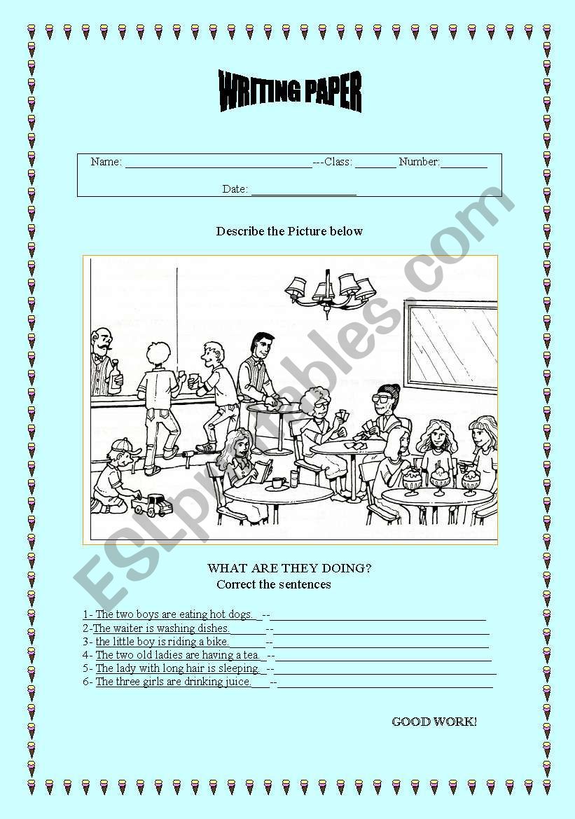 Writing test for N.E.E. students