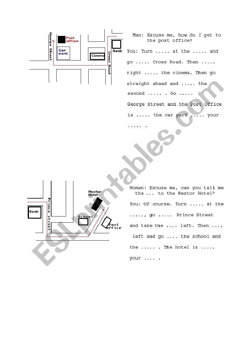 Directions worksheet