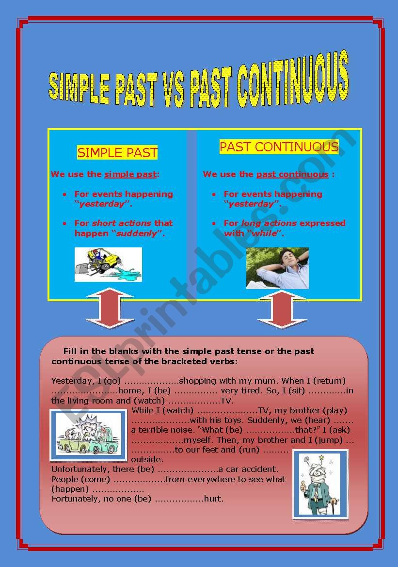 simple past/past continuous worksheet