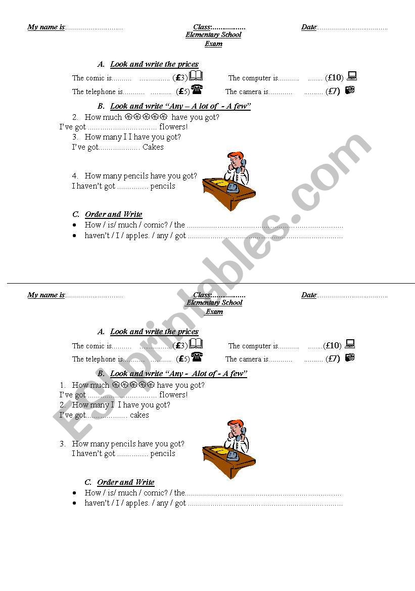 EXAM / PRACTICE / REVISION worksheet