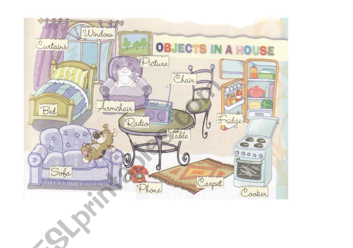 Objects in the house worksheet