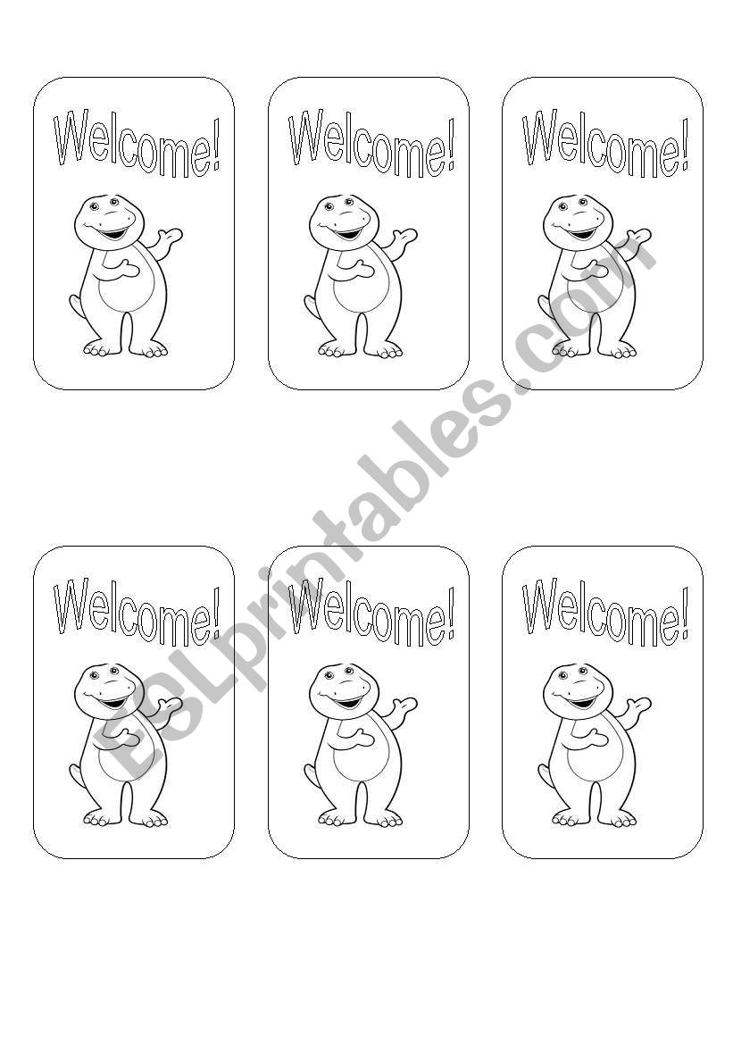 Welcome Cards worksheet