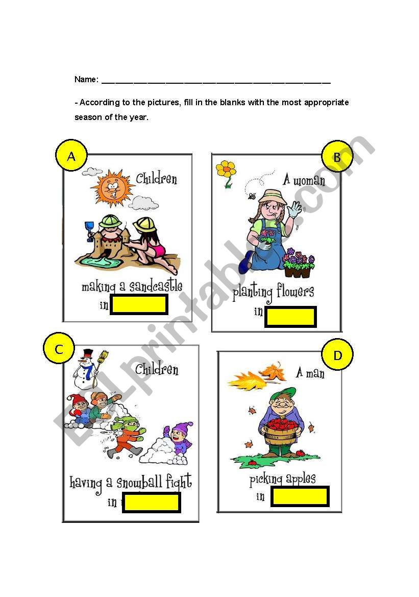 Seasons worksheet