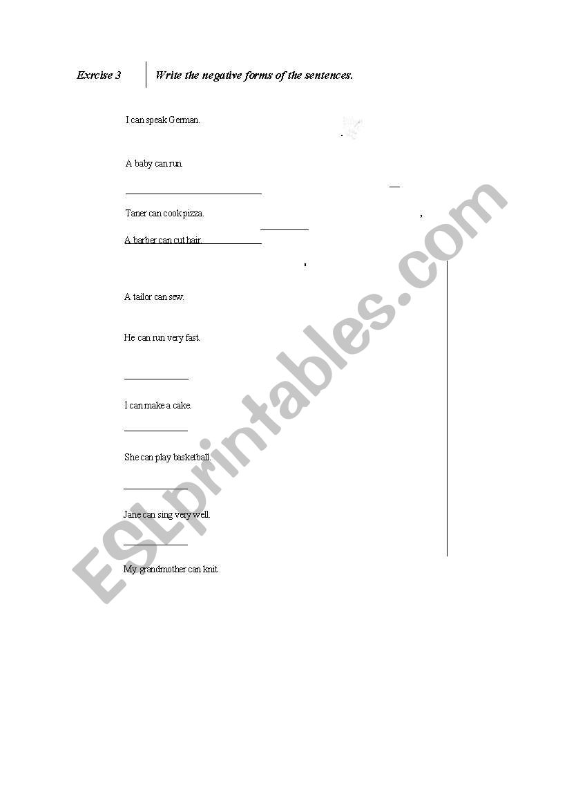 can worksheet