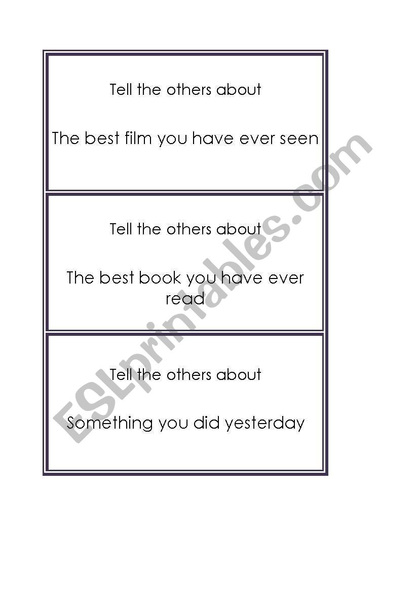 Talking Cards worksheet