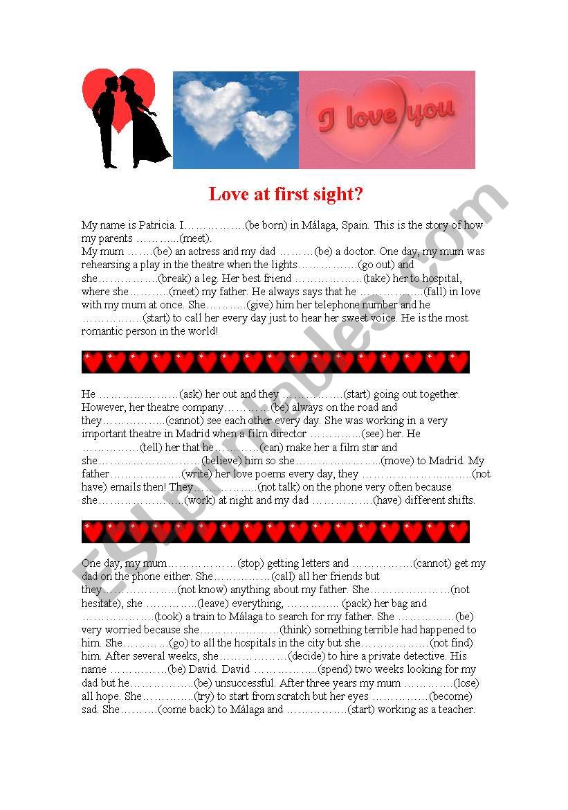 Love at first sight? worksheet