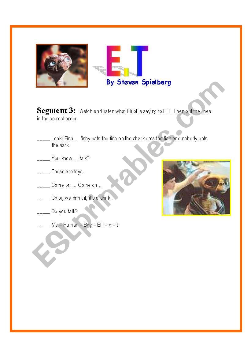 E.T Movie Segment 3. Introductions- Simple Present