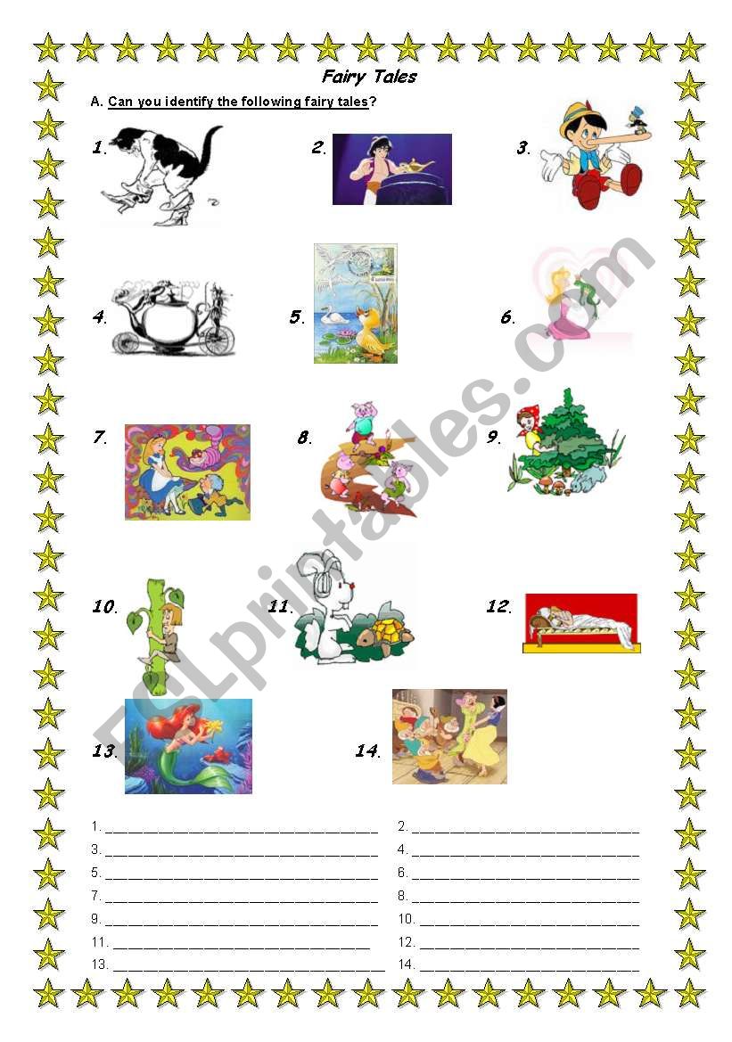 fairy tales - Cinderella worksheet