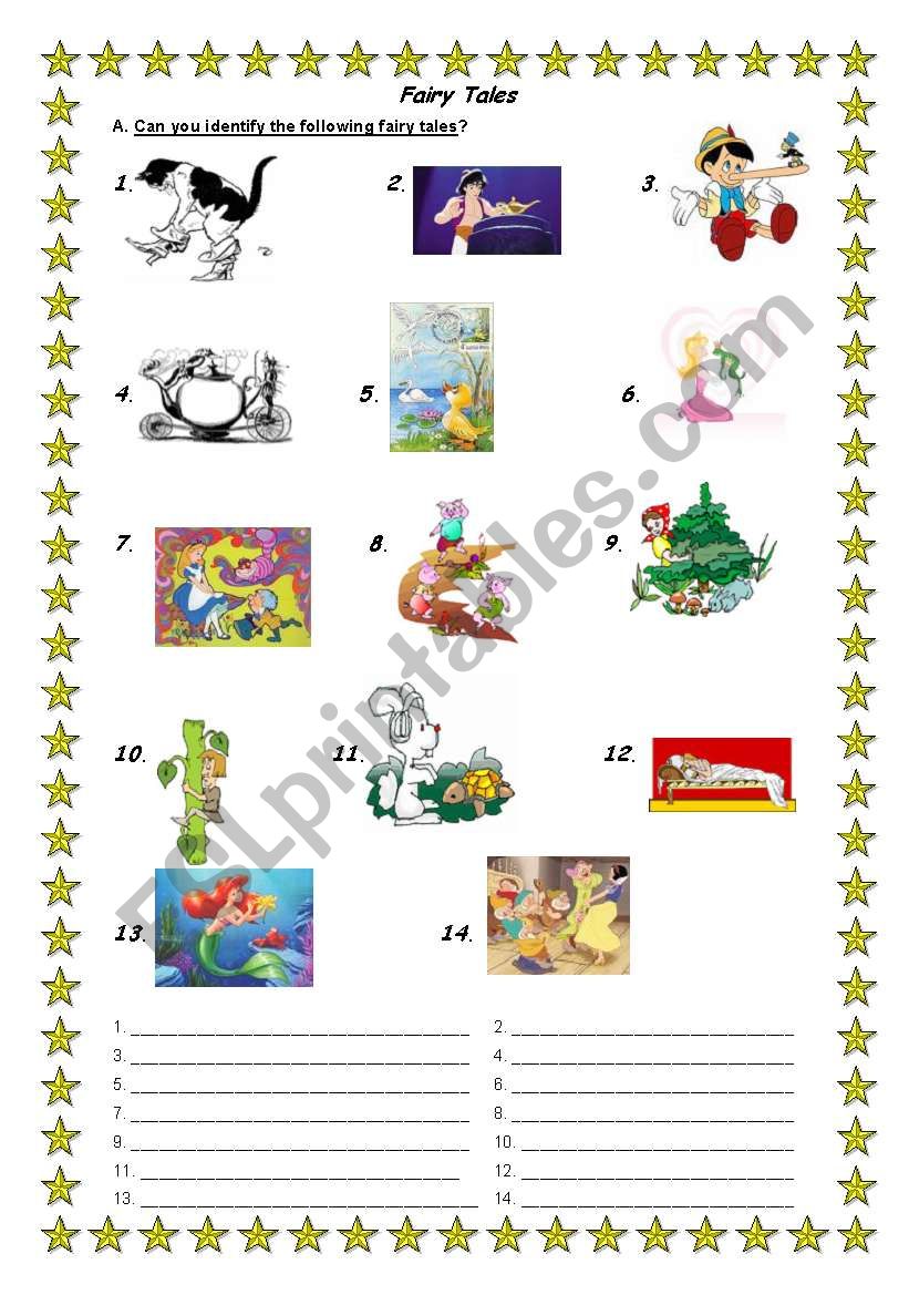 fairy tales - Cinderella worksheet