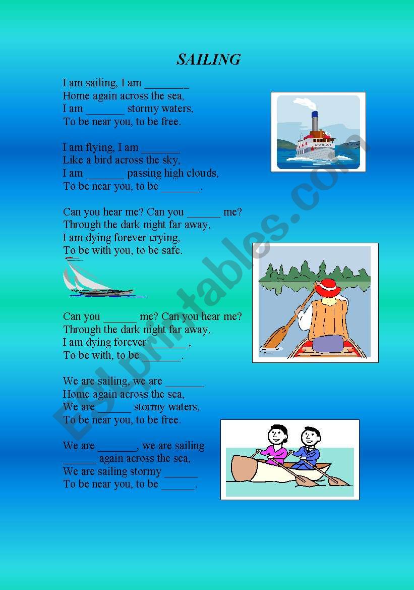 Sailing by Rod Stewart worksheet