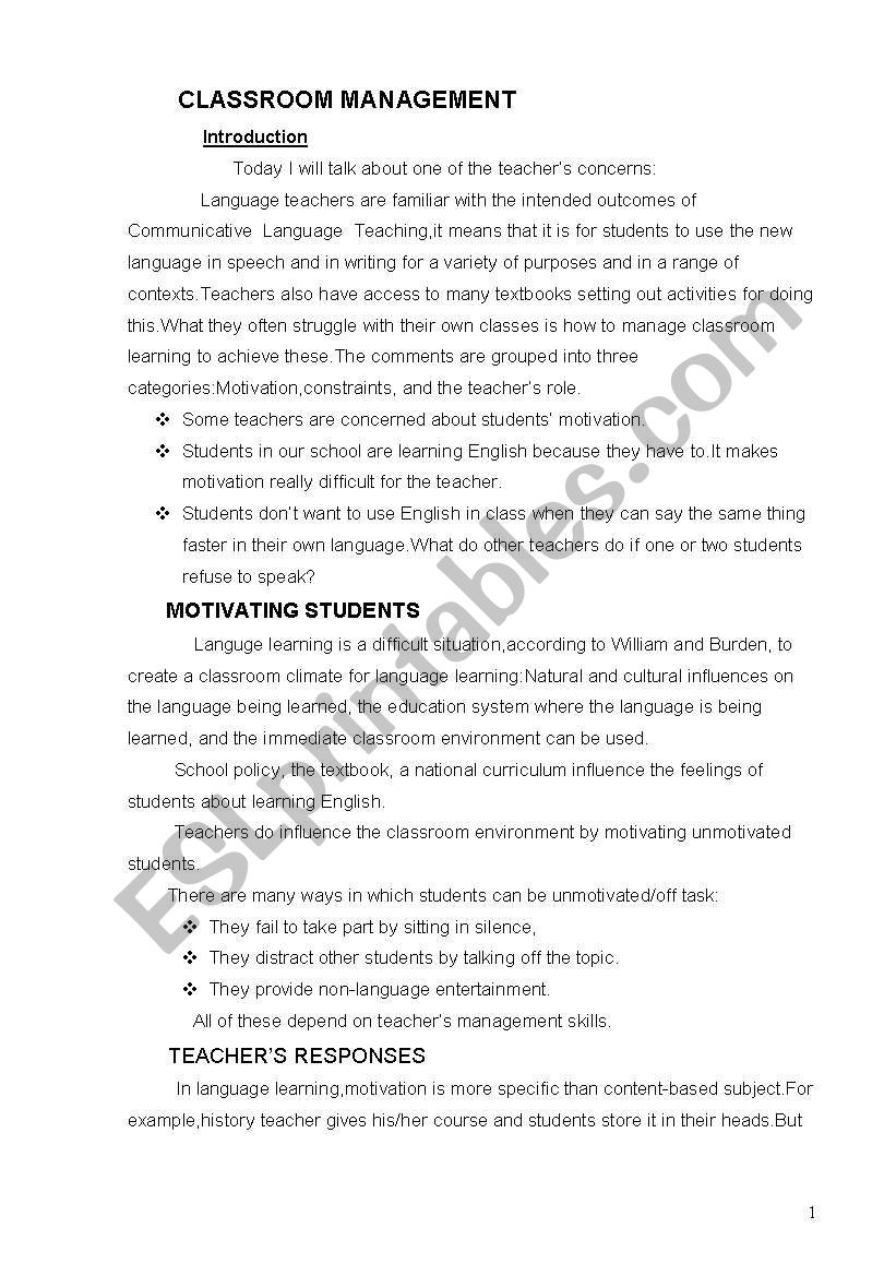 teaching methods worksheet