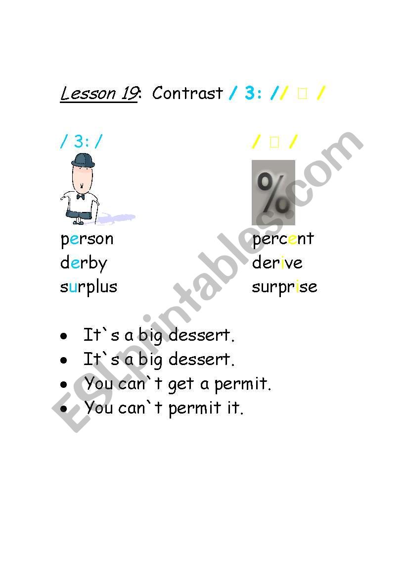 Phonetics - vowels contrast sounds / 3: // ɚ / 