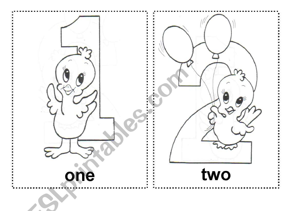 The numbers flashcard worksheet