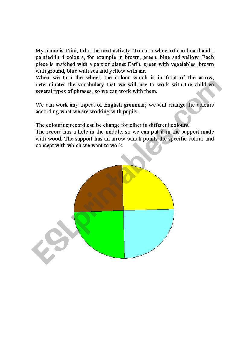 The Wheel of Fortune worksheet