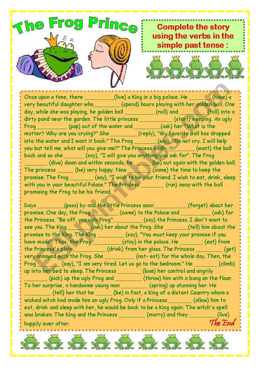 Simple Past Tense- Story: The Frog Prince