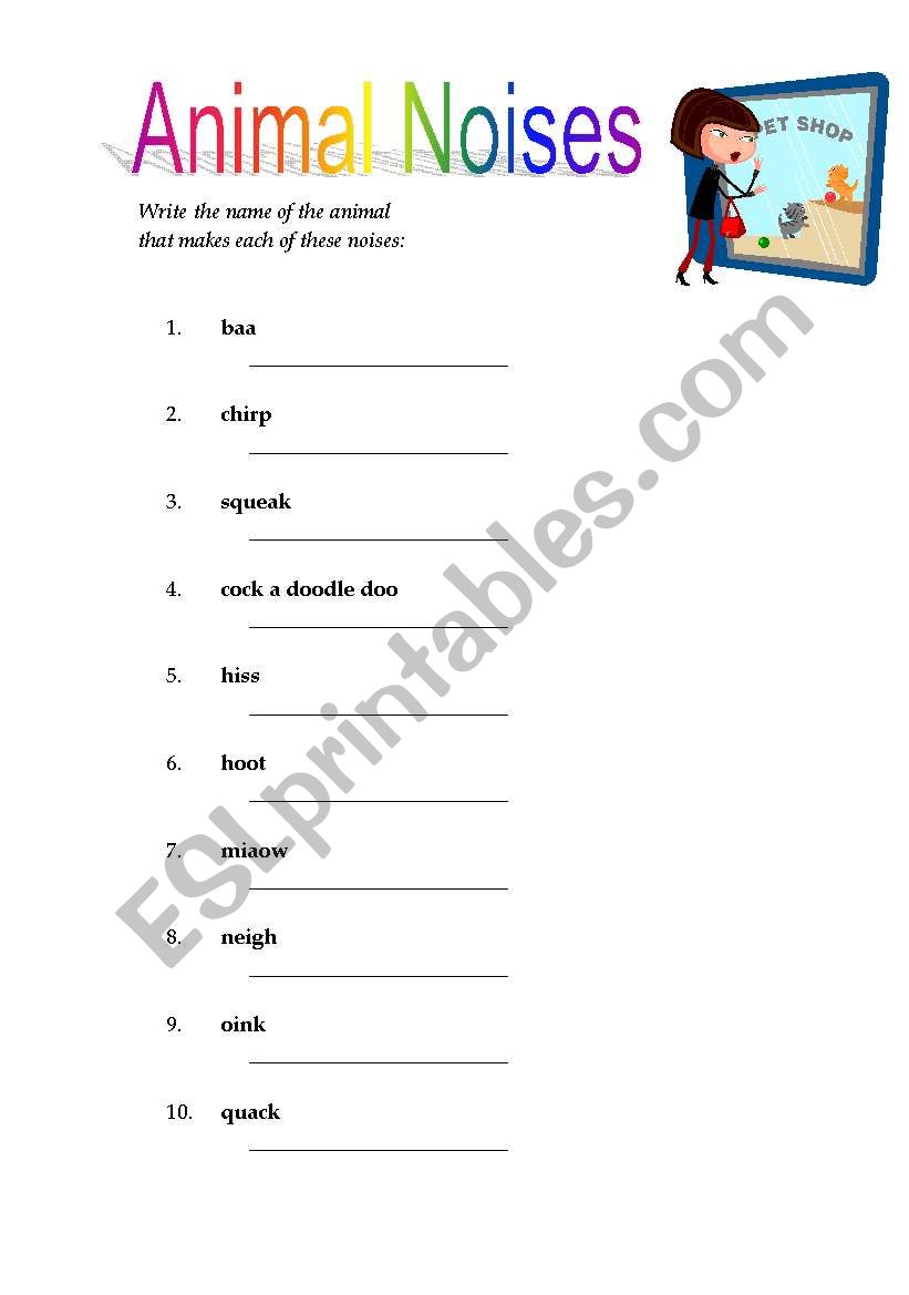 Animal Noises! Have fun! worksheet