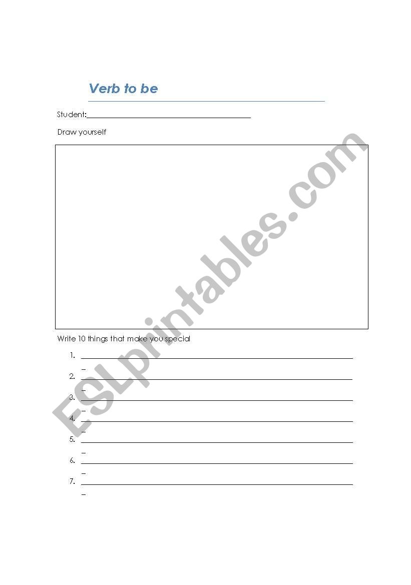 verb to be worksheet