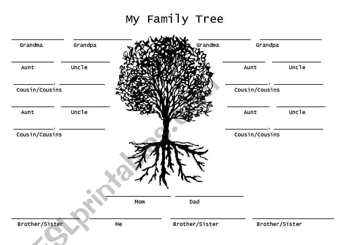 My Family Tree worksheet