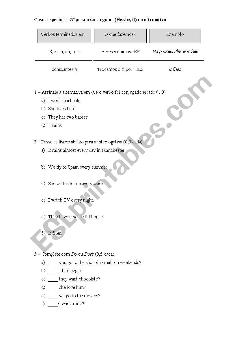 verb to be worksheet